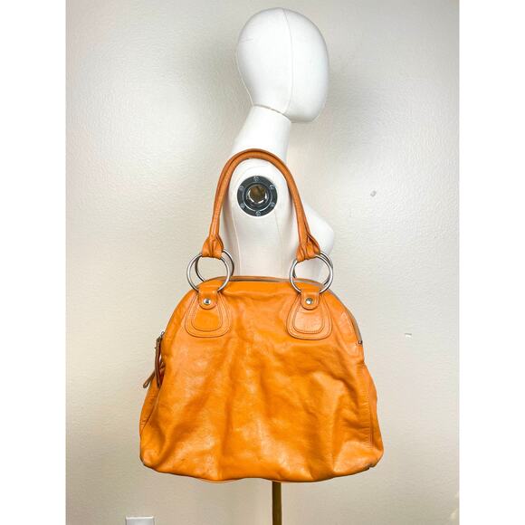 Latico Womens Bag Genuine Leather Orange Oversized Slouchy Hobo Shoulder Boho - Picture 15 of 16